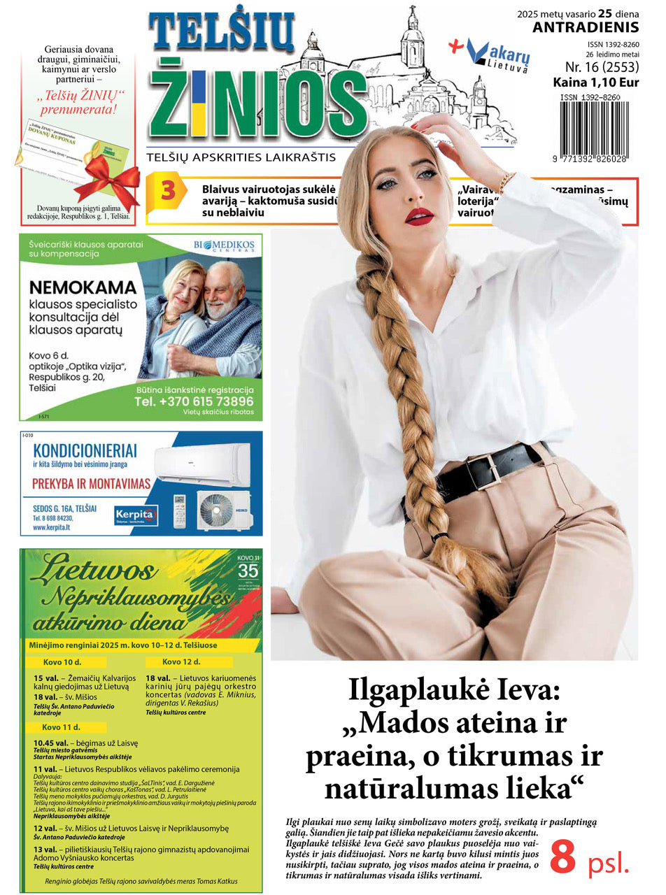 „Telšių ŽINIOS“ 2026 m. bendra antradienio ir penktadienio prenumerata