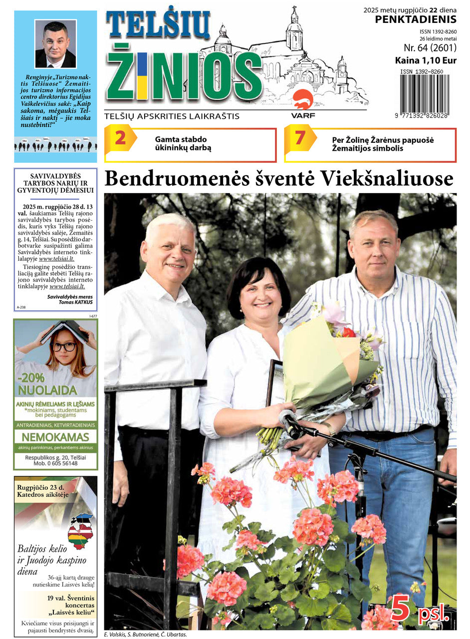 „Telšių ŽINIOS“ 2026 m. prenumerata PDF formatu