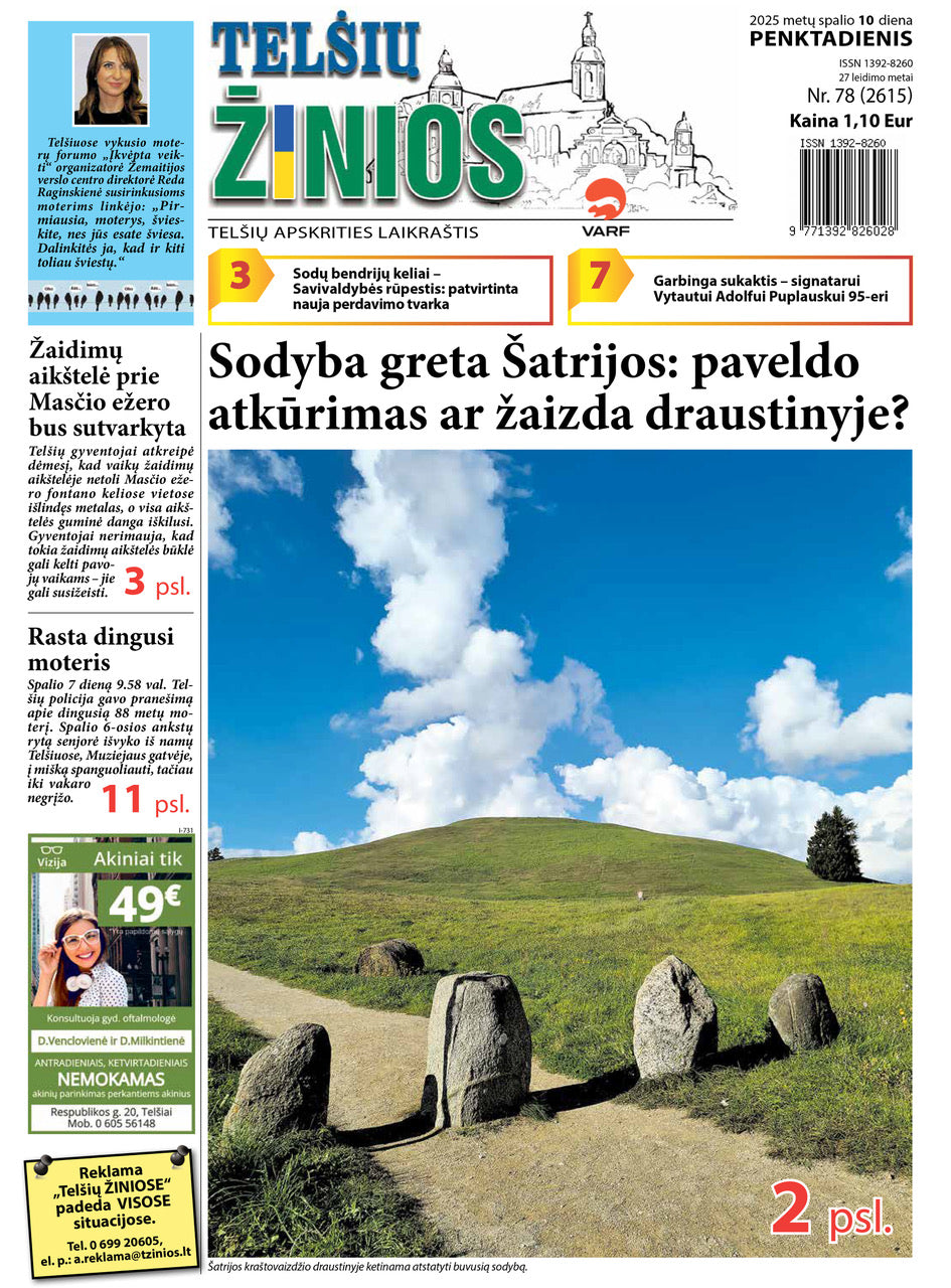 „Telšių ŽINIOS“ 2026 m. tik penktadienio prenumerata