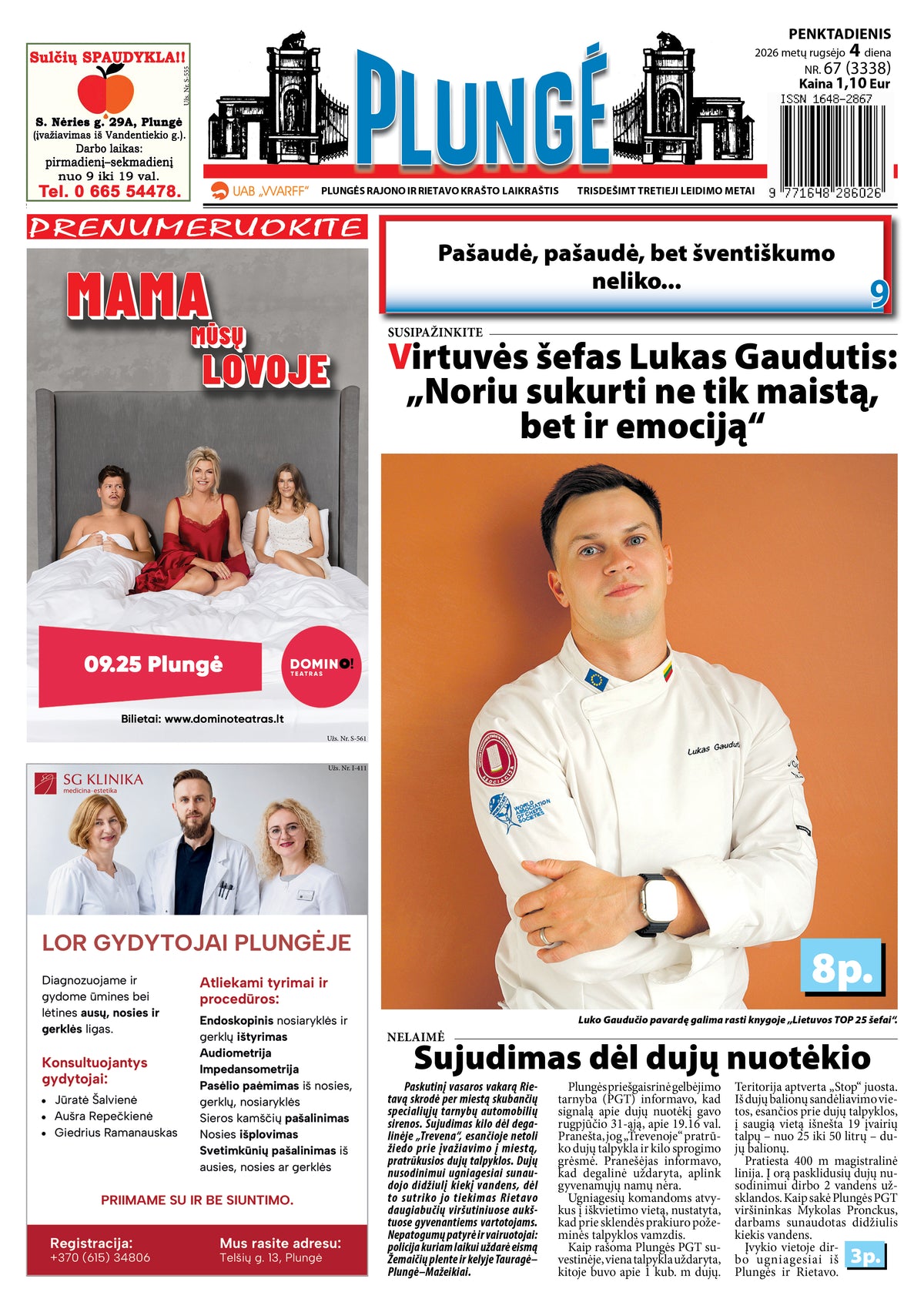 „Plungė“ 2027 m. Tik penktadienio laikraščio prenumerata